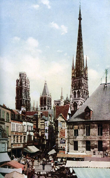Rouen Cathedral, Normandy, France, c1930s. Artist: Donald McLeish