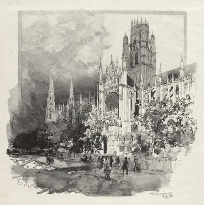 Framed Print : Rouen Illustre: Eglise Saint Ouen, 1896. Creator: Auguste Louis Lepere (French Framed Print : Rouen Illustre: Eglise Saint Ouen, 1896. Creator: Auguste Louis Lepere (French