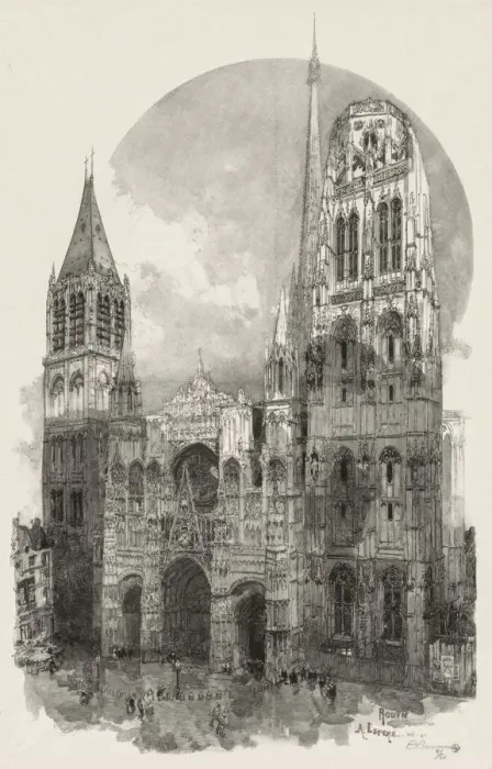 Framed Print : Rouen Illustre: La Cathedrale de Rouen, 1888. Creator: Auguste Louis Lepere (French Framed Print : Rouen Illustre: La Cathedrale de Rouen, 1888. Creator: Auguste Louis Lepere (French