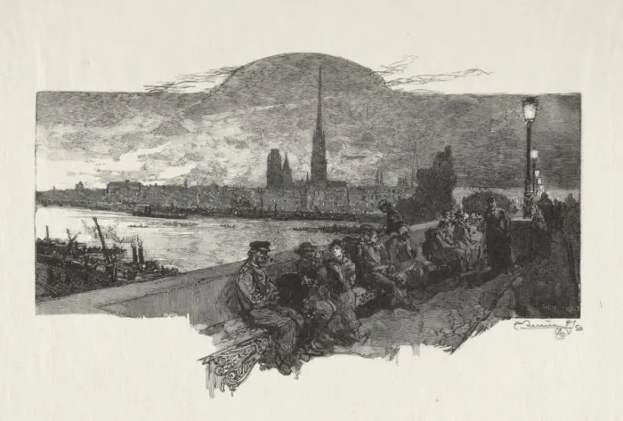 Framed Print : Rouen Illustre: Le Pont de Pierres, 1896. Creator: Auguste Louis Lepere (French Framed Print : Rouen Illustre: Le Pont de Pierres, 1896. Creator: Auguste Louis Lepere (French