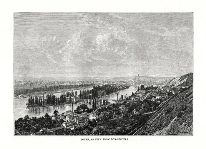 Framed Print : Rouen, Normandy, France, 1879 Framed Print : Rouen, Normandy, France, 1879
