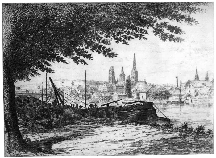 Framed Print : Rouen Prise du Cours-la-Reine, c1865-1905 (1924) Framed Print : Rouen Prise du Cours-la-Reine, c1865-1905 (1924)