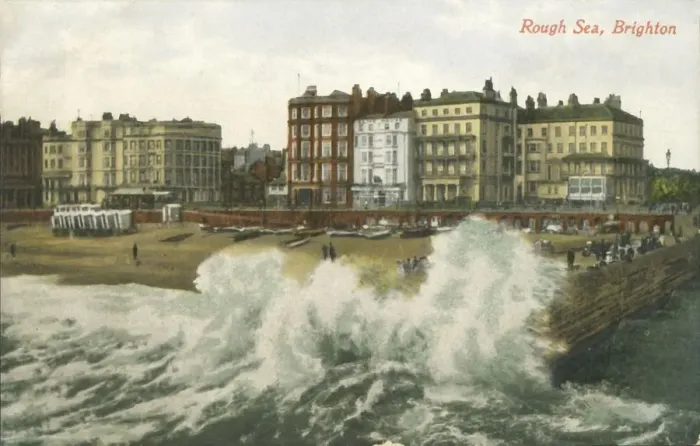 Framed Print : Rough Sea, Brighton, late 19th-early 20th century. Creator: Unknown Framed Print : Rough Sea, Brighton, late 19th-early 20th century. Creator: Unknown