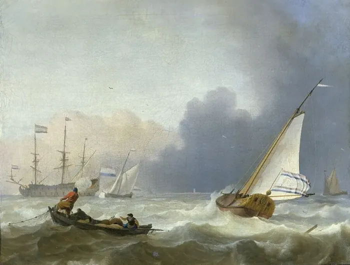 Framed Print : Rough Sea with a Dutch Yacht, 1694. Creator: Ludolf Bakhuizen Framed Print : Rough Sea with a Dutch Yacht, 1694. Creator: Ludolf Bakhuizen