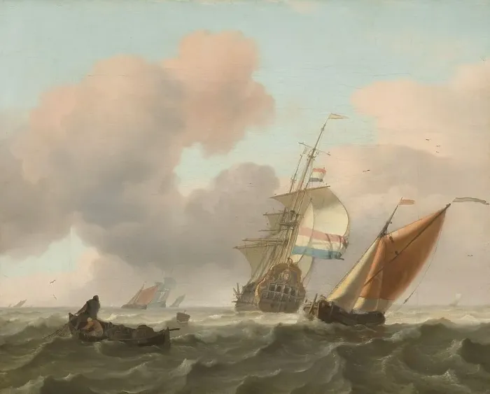 Framed Print : Rough Sea with Ships, 1697. Creator: Ludolf Bakhuizen Framed Print : Rough Sea with Ships, 1697. Creator: Ludolf Bakhuizen