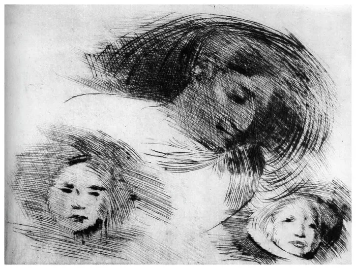 Framed Print : Rough sketch, c1870-1905 (1924). Artist: Eugene Carriere Framed Print : Rough sketch, c1870-1905 (1924). Artist: Eugene Carriere