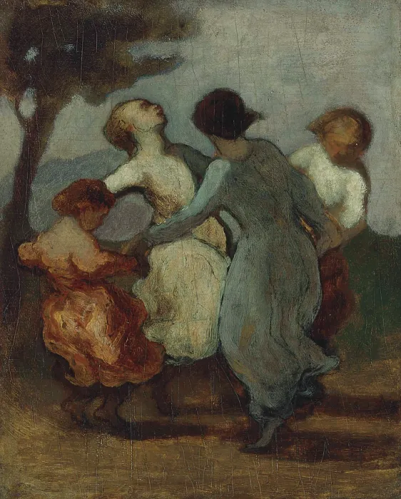 Framed Print : Round dance, 1850-1852. Creator: Daumier, Honore (1808-1879) Framed Print : Round dance, 1850-1852. Creator: Daumier, Honore (1808-1879)