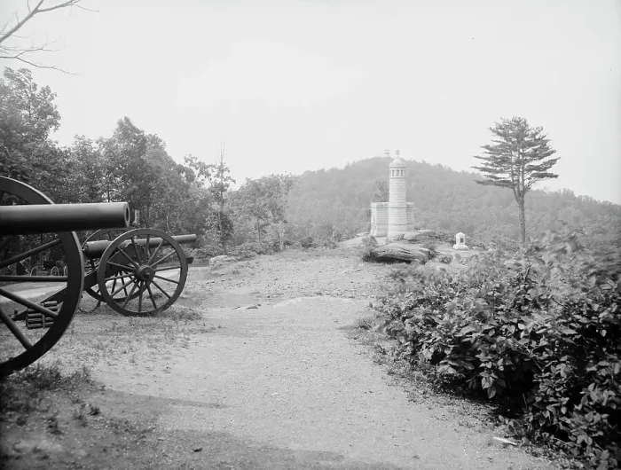 Framed Print : Round Top from Haslett's battery, Gettysburg, Pa. between 1900 and 1910. Creator: Unknown