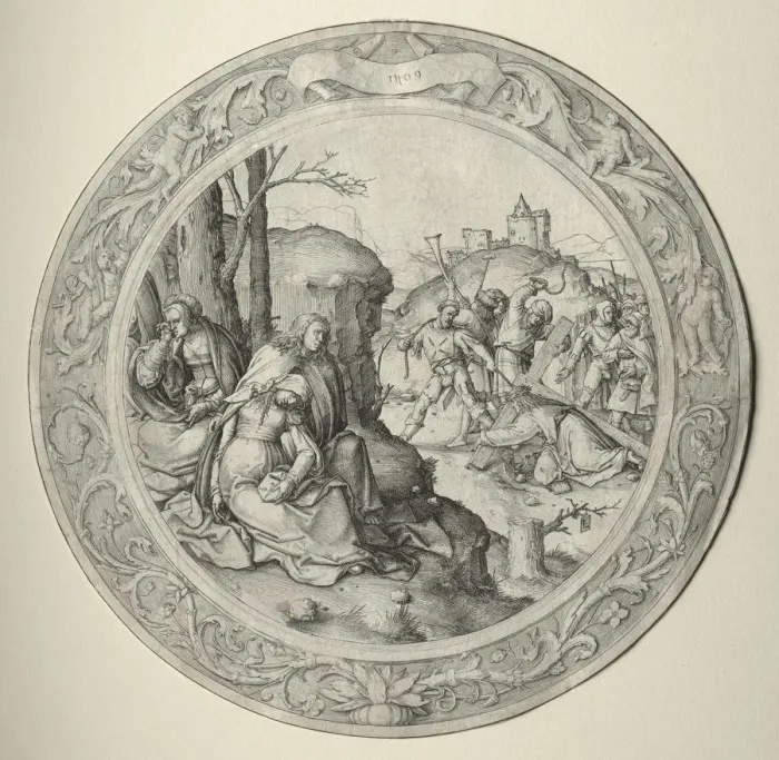 Framed Print : The Round Passion: Christ Carrying the Cross, 1509. Creator: Lucas van Leyden (Dutch, 1494-1533) Framed Print : The Round Passion: Christ Carrying the Cross, 1509. Creator: Lucas van Leyden (Dutch, 1494-1533)