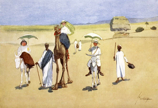 Round the Pyramids, 1908. Artist: Lance Thackeray