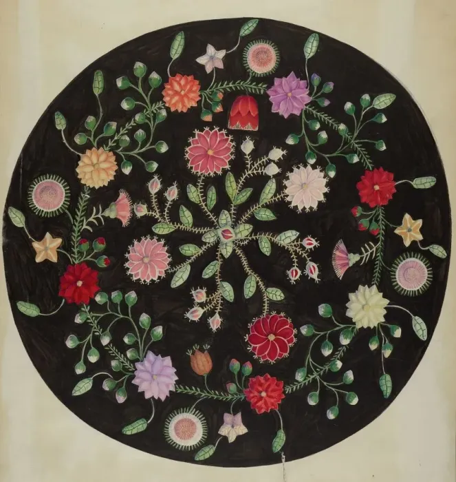 Framed Print : Round Sampler, c. 1936. Creator: Eva Wilson Framed Print : Round Sampler, c. 1936. Creator: Eva Wilson