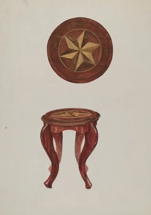 Framed Print : Round Stool, 1936. Creator: Verna Tallman Framed Print : Round Stool, 1936. Creator: Verna Tallman