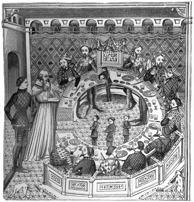 Framed Print : The round table of King Artus of Brittany, 14th century, (1870)