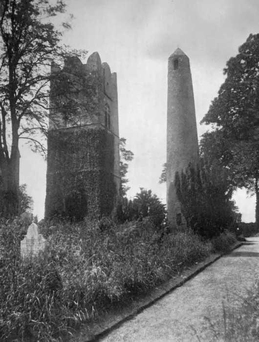 Framed Print : The Round Tower of Swords, Dublin, Ireland, from the east, 1924-1926. Artist: Valentine & Sons Ltd Framed Print : The Round Tower of Swords, Dublin, Ireland, from the east, 1924-1926. Artist: Valentine & Sons Ltd