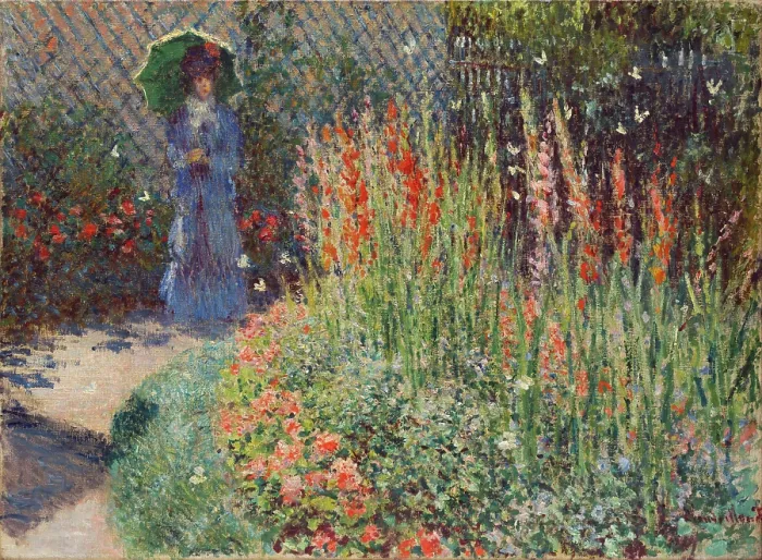Framed Print : Rounded Flower Bed (Corbeille de fleurs), 1876. Creator: Claude Monet