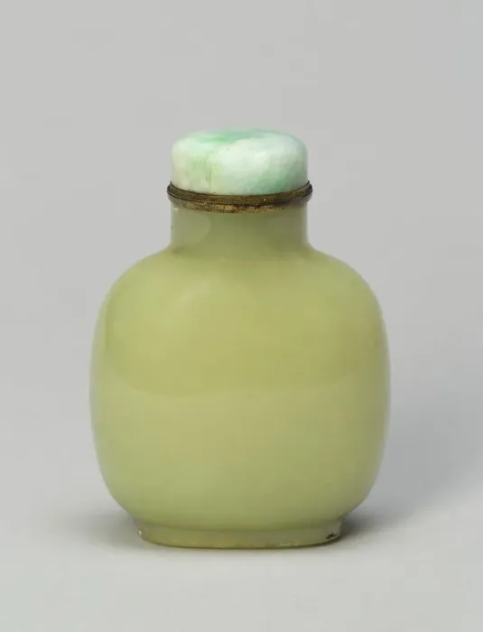 Framed Print : Rounded Square-Shaped Snuff Bottle, Qing dynasty (1644-1911), 1750-1820. Creator: Unknown Framed Print : Rounded Square-Shaped Snuff Bottle, Qing dynasty (1644-1911), 1750-1820. Creator: Unknown