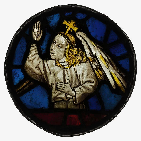 Roundel with an Angel, British, mid-15th century. Creator: Unknown