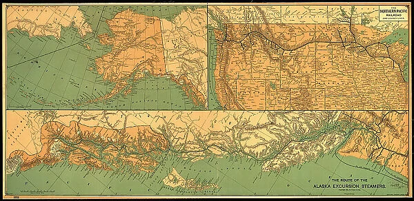 The route of the Alaska excursion steamers, 1891. Creator: Charles Sumner Fee