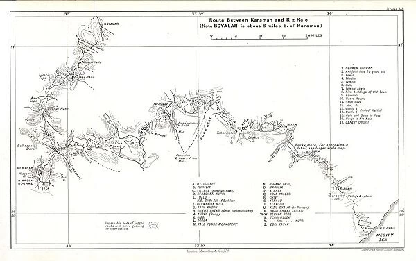 Route between Karaman and Kiz Kale, c1915. Creator: Stanfords Geographical Establishment