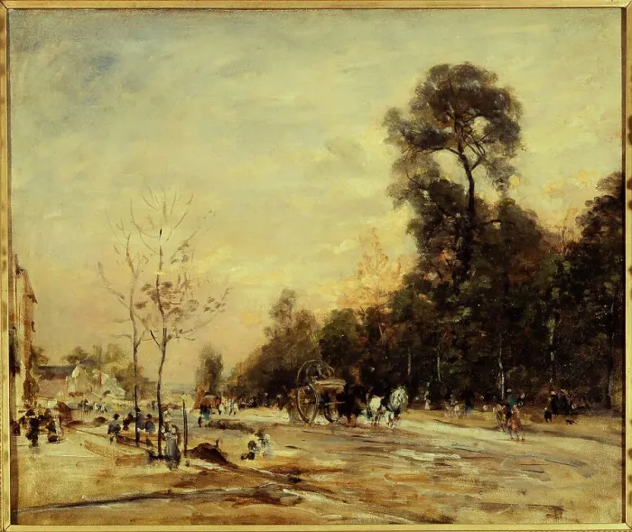 Framed Print : Route de la Revolt, in the evening, c1890. Creator: Henri Michel-Levy Framed Print : Route de la Revolt, in the evening, c1890. Creator: Henri Michel-Levy