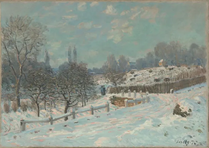 Framed Print : Route de Louveciennes, effet de neige, 1874 Framed Print : Route de Louveciennes, effet de neige, 1874