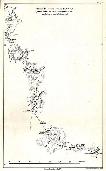 Route to Petra from Teyaha, c1915. Creator: Stanfords Geographical Establishment