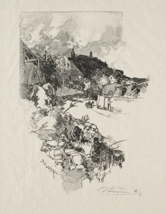 Framed Print : Route de Versailles. Creator: Auguste Louis Lepere (French, 1849-1918) Framed Print : Route de Versailles. Creator: Auguste Louis Lepere (French, 1849-1918)