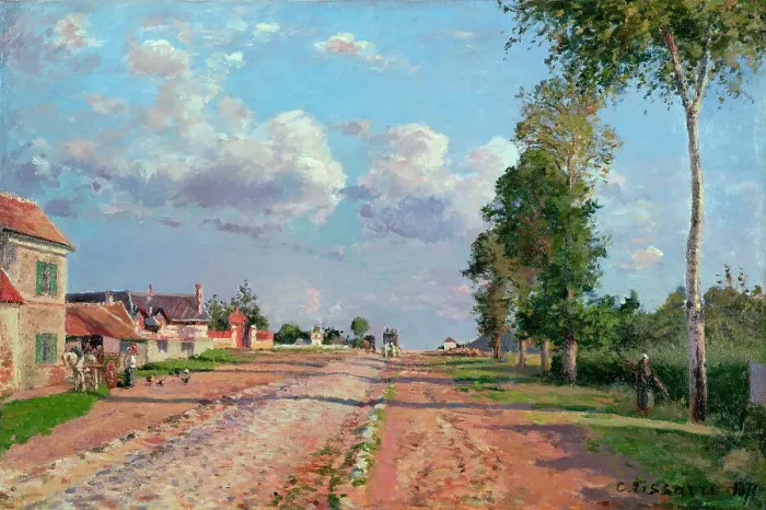 Framed Print : Route de Versailles, Rocquencourt, 1871. Artist: Pissarro, Camille (1830-1903) Framed Print : Route de Versailles, Rocquencourt, 1871. Artist: Pissarro, Camille (1830-1903)