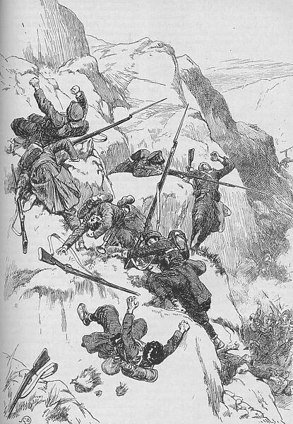 The Routed Spaniards Clambered Up The Rugged Sides 1902. Artist: GB