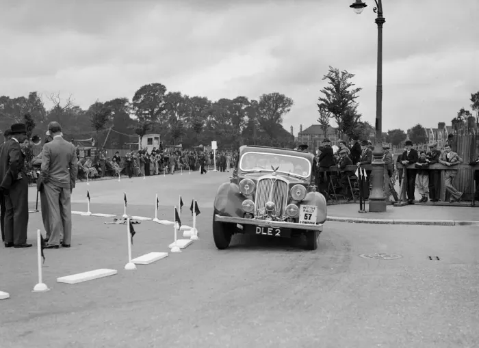 Framed Print : Rover 4-door saloon of FD Cooper competing in the South Wales Auto Club Welsh Rally