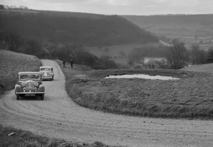 Framed Print : Rover of BN Wilmott and Jaguar SS of Dr AR Gray competing in the RAC Rally, 1939 Framed Print : Rover of BN Wilmott and Jaguar SS of Dr AR Gray competing in the RAC Rally, 1939