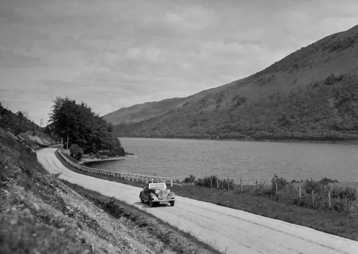 Framed Print : Rover competing in the RSAC Scottish Rally, 1936. Artist: Bill Brunell Framed Print : Rover competing in the RSAC Scottish Rally, 1936. Artist: Bill Brunell