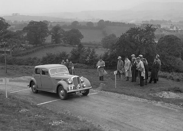 Rover saloon of WJH Davies competing in the South Wales Auto Club Welsh Rally, 1937 Artist