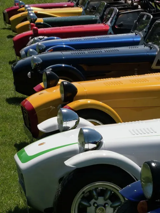 Framed Print : Row of Caterham Sevens at club meeting event Framed Print : Row of Caterham Sevens at club meeting event