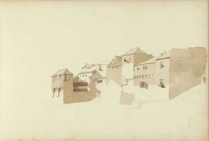 Framed Print : Row of houses, 1820-1896. Creator: Kasparus Karsen Framed Print : Row of houses, 1820-1896. Creator: Kasparus Karsen