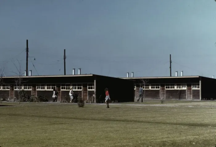 Framed Print : Row shelters, FSA... labor camp, Robstown, Tex. 1942. Creator: Arthur Rothstein Framed Print : Row shelters, FSA... labor camp, Robstown, Tex. 1942. Creator: Arthur Rothstein