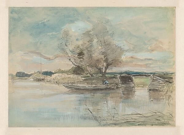 Rowboat at the waterfront, 1867-1931. Creator: Pieter H.J.J. Ras