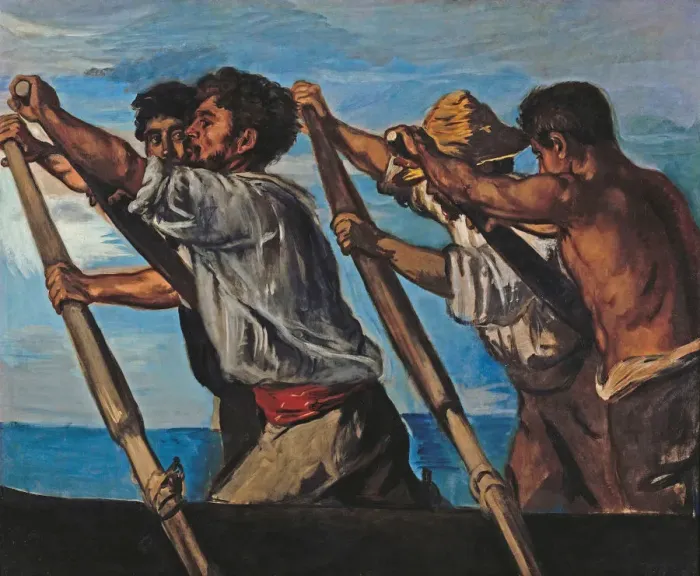Framed Print : The Rowers, 1873. Artist: Marees, Hans von (1837-1887) Framed Print : The Rowers, 1873. Artist: Marees, Hans von (1837-1887)