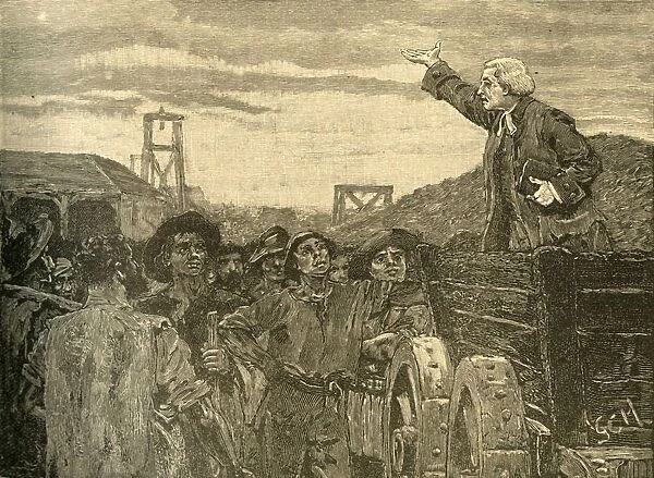 Rowland Hill preaching to the colliers of Kingswood, Bristol, c1772 (c1890). Creator: Unknown