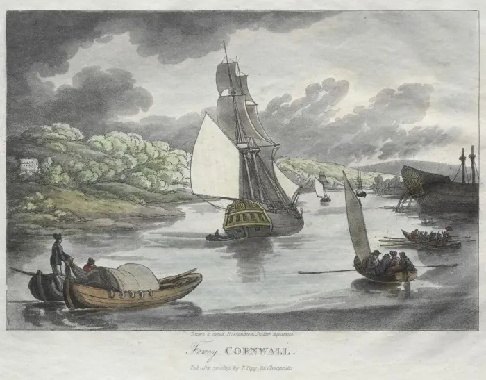 Framed Print : Rowlandsons Sketches from Nature: Fowey, Cornwall, 1809. Creator: Thomas Rowlandson (British Framed Print : Rowlandsons Sketches from Nature: Fowey, Cornwall, 1809. Creator: Thomas Rowlandson (British
