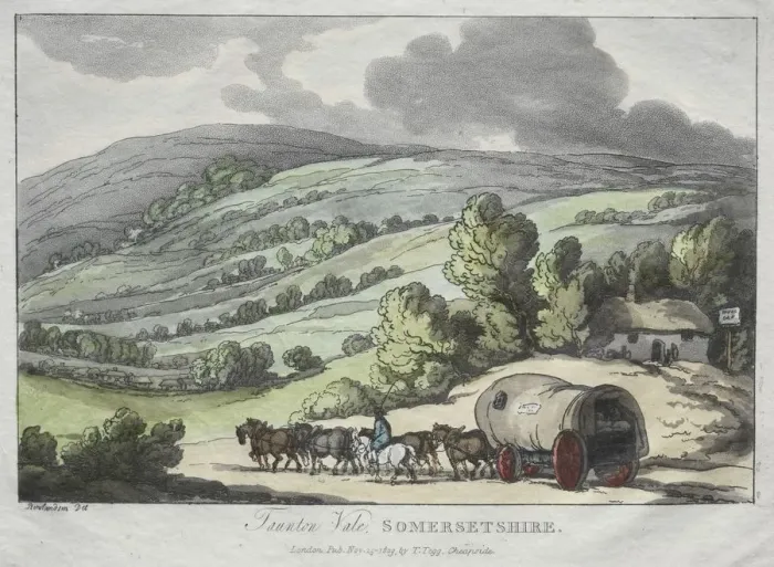 Framed Print : Rowlandsons Sketches from Nature: Taunton Vale, Somersetshire, 1809. Creator: Thomas Rowlandson Framed Print : Rowlandsons Sketches from Nature: Taunton Vale, Somersetshire, 1809. Creator: Thomas Rowlandson