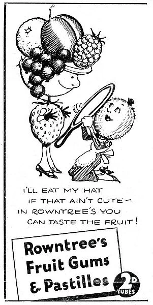 Rowntrees Fruit Gums and Pastilles, 1938