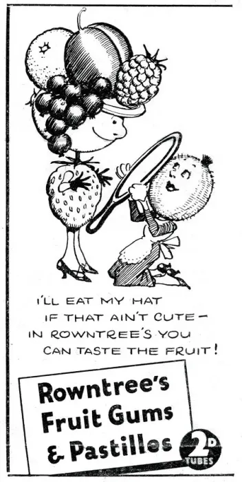 Framed Print : Rowntrees Fruit Gums and Pastilles, 1938 Framed Print : Rowntrees Fruit Gums and Pastilles, 1938