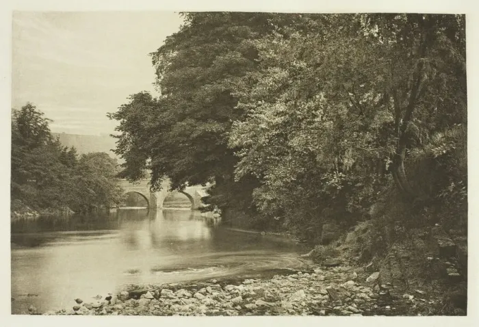 Framed Print : Rowsley Bridge, on the Derwent, 1880s. Creator: Peter Henry Emerson Framed Print : Rowsley Bridge, on the Derwent, 1880s. Creator: Peter Henry Emerson