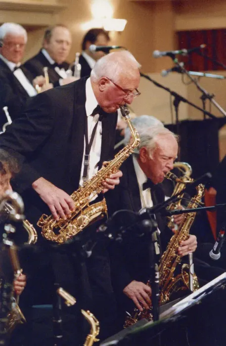 Framed Print : Roy Wiillox and Duncan Lamont, Stan Reynolds Big Band, New Milton, 2008 Framed Print : Roy Wiillox and Duncan Lamont, Stan Reynolds Big Band, New Milton, 2008
