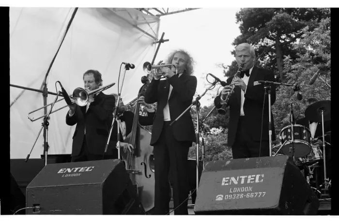 Framed Print : Roy Williams, Digby Fairweather, Dave Shepherd, Knebworth, 1979. Artist: Brian O Connor Framed Print : Roy Williams, Digby Fairweather, Dave Shepherd, Knebworth, 1979. Artist: Brian O Connor