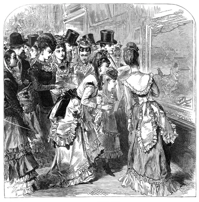 Framed Print : At the Royal Academy, 1870. Creator: Unknown Framed Print : At the Royal Academy, 1870. Creator: Unknown