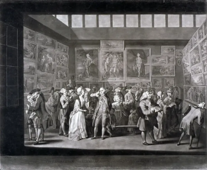 Framed Print : Royal Academy of Arts exhibition in a house on Pall Mall, Westminster, London, 1771 (1772) Framed Print : Royal Academy of Arts exhibition in a house on Pall Mall, Westminster, London, 1771 (1772)