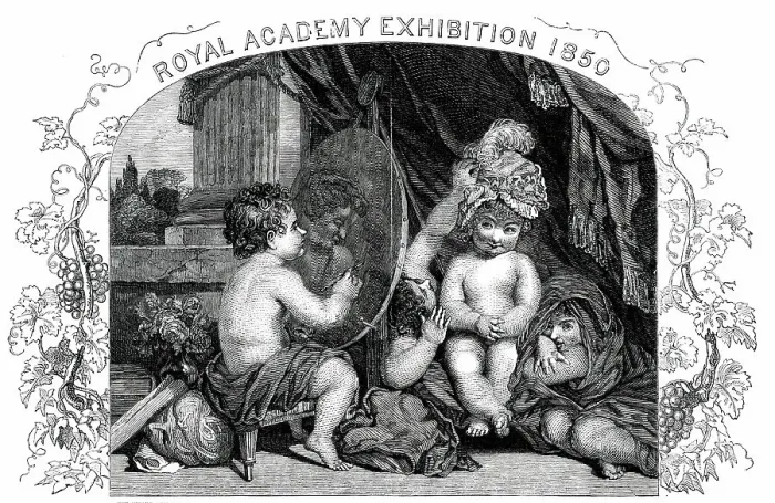 Framed Print : Royal Academy Exhibition - The Infant Academy, Sir Joshua Reynolds, 1850. Creator: Unknown. Royal Academy Exhibition - The Infant Academy, Sir Joshua Reynolds, 1850. Creator: Unknown Framed Print : Royal Academy Exhibition - The Infant Academy, Sir Joshua Reynolds, 1850. Creator: Unknown. Royal Academy Exhibition - The Infant Academy, Sir Joshua Reynolds, 1850. Creator: Unknown