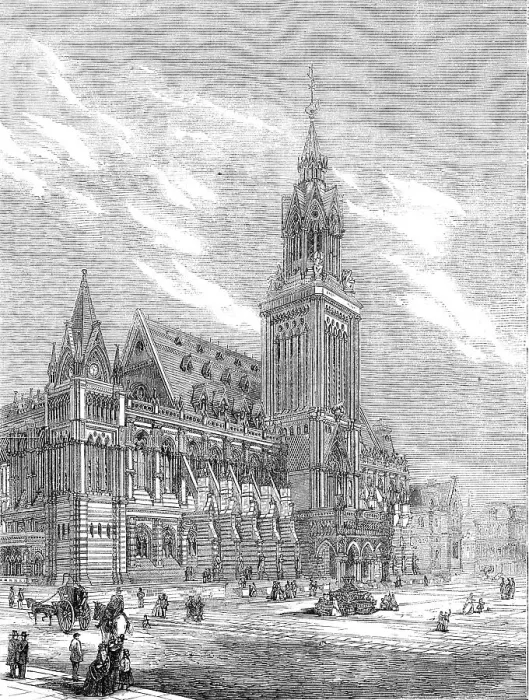 Framed Print : The Royal Academy Prize Architectural Design: an exchange for a large commercial city... 1862. Creator: Unknown Framed Print : The Royal Academy Prize Architectural Design: an exchange for a large commercial city... 1862. Creator: Unknown